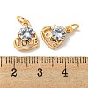 Brass Micro Pave Cubic Zirconia Pendants KK-K378-02G-3