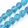 Handmade Frosted Lampwork Beads Strands LAMP-N021-39B-1