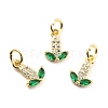Brass Micro Pave Cubic Zirconia Charms KK-A156-10G-RS-2