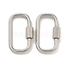 Non-Tarnish 304 Stainless Steel Screw Carabiner Lock Charms LS-STAS-C092-05H-P-1