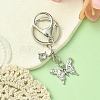 Alloy Rhineston and ABS Plastic Pearl Keychain KEYC-YW00028-01-1