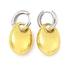 Oval Brass Hoop Earrings for Women EJEW-U057-06A-03GP-3