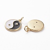 Brass Micro Pave Black & Clear Cubic Zirconia Findings Pendants X-KK-C100-08G-3