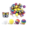 25Pcs Butterfly & Round Silicone Focal Beads SIL-L005-02F-1