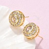 Brass Micro Pave Clear Cubic Zirconia Stud Earrings X-EJEW-Q015-10G-1