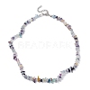 Natural Fluorite Chip Beaded Necklace NJEW-JN04615-11-4