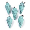 Synthetic Turquoise Gemstone Pointed Pendants G-K384-01P-03-1
