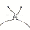 Adjustable Zinc Alloy and Glass Slider Bracelets BJEW-P250-SE030-2
