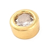 Rack Plating Flat Round Brass Micro Pave Cubic Zirconia Cabochons KK-F874-03G-12-2