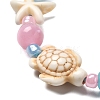 Synthetical Turquoise & Glass Beads Bracelets BJEW-FS00021-2