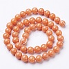 Natural Mashan Jade Round Beads Strands G-D263-8mm-XS21-3