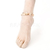 Brass Horse Eye Charm Anklets AJEW-AN00346-01-4