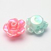 AB Color Plated Opaque Acrylic Flower Beads SACR-Q106-20-2