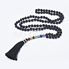 Nylon Tassel Pendant Necklace NJEW-E471-01C-1