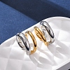 Two-layer C-Shaped 304 Stainless Steel Two Tone Cuff Earrings EJEW-A131-04B-GP-1