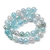 Electroplated Natural Agate Beads Strands G-B191-A07-10mm-14-4