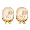 Brass Micro Pave Clear Cubic Zirconia with Enamel Box Clasps KK-G505-02G-1