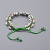 Adjustable Wreath Braided Bead Bracelets BJEW-JB05032-02-3