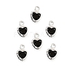 Heart Brass Glass Charms KK-S385-01S-01-1