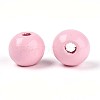 Spray Painted Round Natural Schima Wood Beads WOOD-A018-8mm-05-2