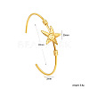 Ocean 304 Stainless Steel Starfish Open Cuff Bangles for Women WG4B16C-01-2