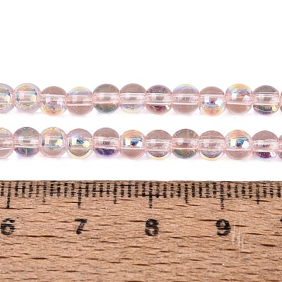 Electroplate Transparent Glass Beads Strands EGLA-Q132-4MM-A01-1