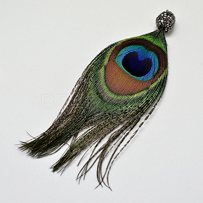 Peacock Feather Big Pendants RB-I074-01-1