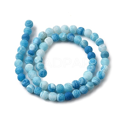 Natural & Dyed Crackle Agate Bead Strands G-T056-6mm-07-1