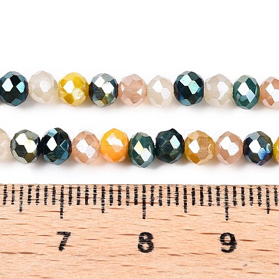 Electroplate Glass Beads Strands GLAA-T023-B16-10-1