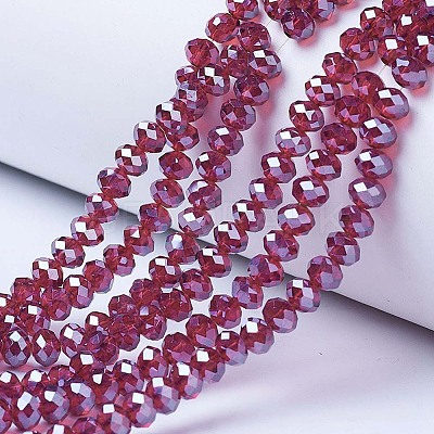 Electroplate Glass Beads Strands EGLA-A034-T6mm-A02-1