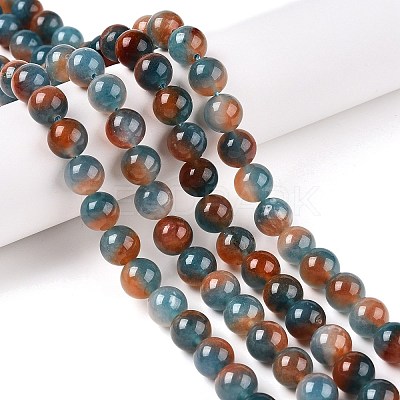 Dyed Natural White Jade Beads Strands G-T138-10mm-210-5-1