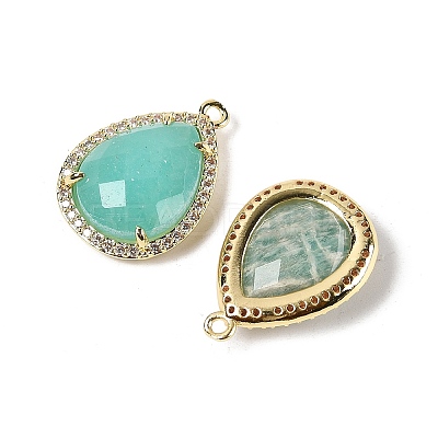 Natural Mixed Stone Faceted Teardrop Pendants G-I382-01G-1
