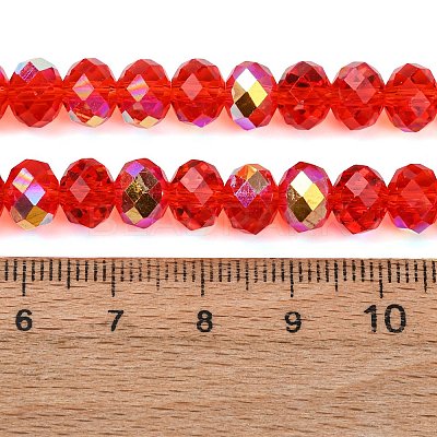 Electroplate Transparent Glass Beads Strands EGLA-A046-01C-01-1
