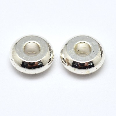 Brass Flat Round Spacer Beads X-KK-M085-13S-NR-1