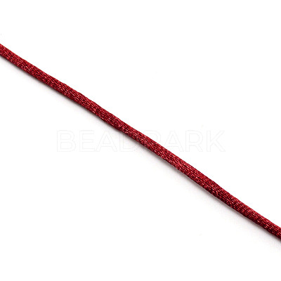 Polyester Satin Rattail Cord OCOR-WH0066-43D-1