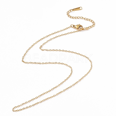 Ion Plating(IP) 304 Stainless Steel Cable Chain Necklace for Men Women STAS-G299-04G-1
