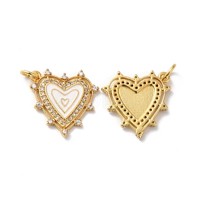 Rack Plating Brass Micro Pave Clear Cubic Zirconia Charms KK-D074-04G-02-1