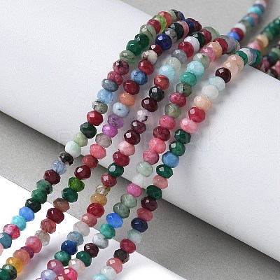 Dyed Natural Malaysia Jade Rondelle Beads Strands X-G-E316-2x4mm-55-1
