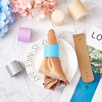 4Pcs 4 Color Adjustable Imitation Leather Napkin Rings AJEW-CF0001-11-1