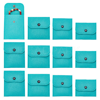 12Pcs 4 Styles Portable Felt Card Cover Bag ABAG-GA0001-21C-1