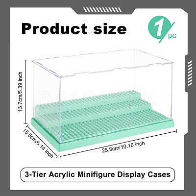 3-Tier Acrylic Minifigure Display Cases ODIS-WH0019-10B-1