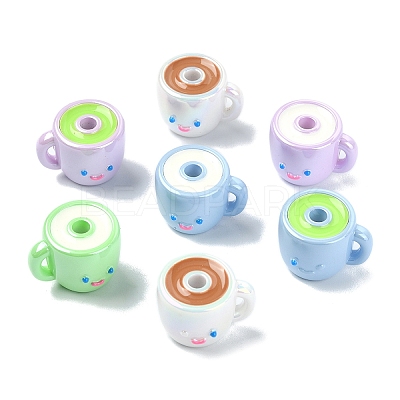 6Pcs 6 Colors Opaque Acrylic Beads SACR-YW0002-14-1