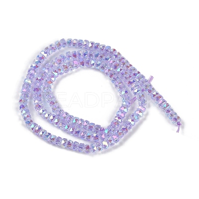 Electroplate Glass Beads Strands GLAA-Q105-03-1