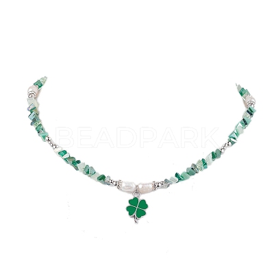 Glass & Brass & Pearl Beaded Necklaces for Women X1-NJEW-TA00158-1