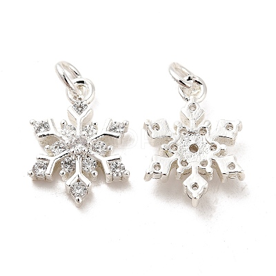 Rack Plating Brass Micro Pave Cubic Zirconia Charms X-KK-E081-15S-1