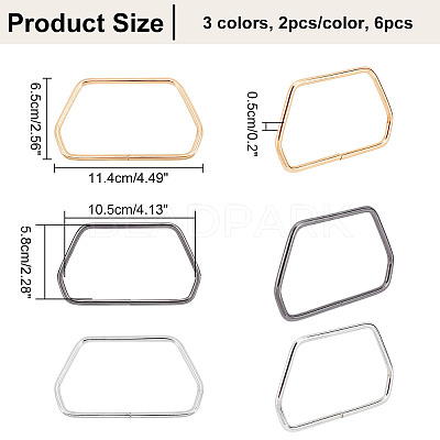 6Pcs 3 Colors Iron Bag Handles FIND-WR0005-57-1