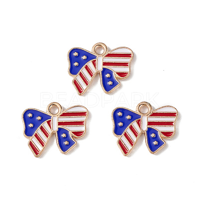 American Flag Style Alloy Enamel Pendants X-ENAM-K067-26-1