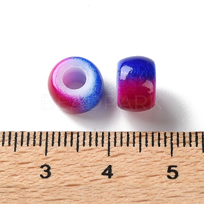 Spray Painted ABS Plastic European Beads KY-G033-02A-08-1