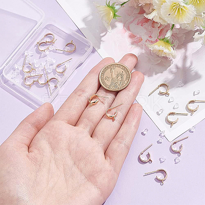 16Pcs Brass Stud Earring Findings KK-BC0008-50-1