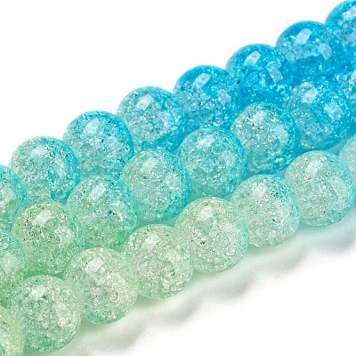 Spray Painted Crackle Glass Beads Strands DGLA-C002-8mm-10-1